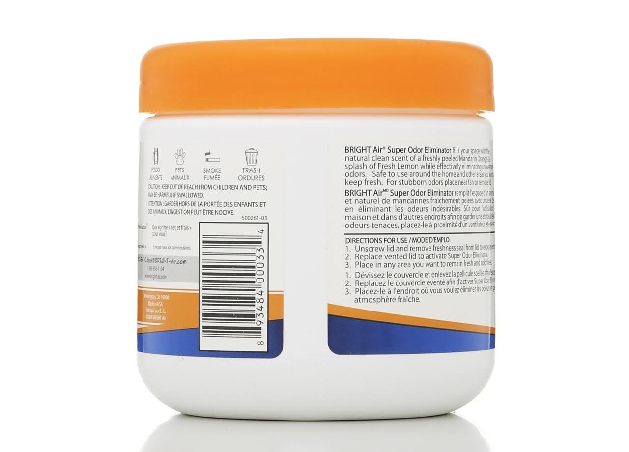 Bright Air Solid Air Freshener and Odor Eliminator, Mandarin Orange and Fresh Lemon Scent, 14 Ounces