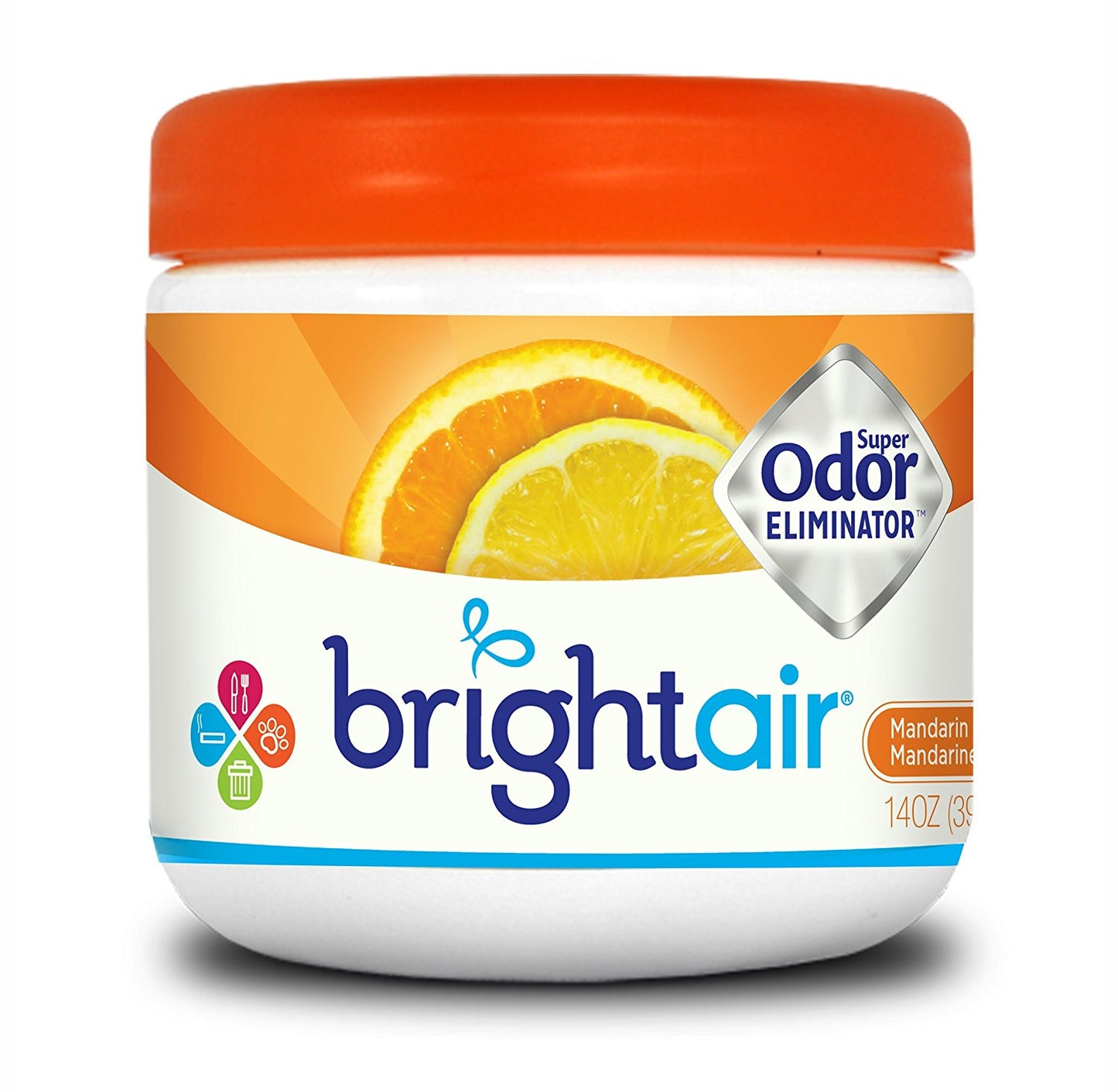 Bright Air Solid Air Freshener and Odor Eliminator, Mandarin Orange and Fresh Lemon Scent, 14 Ounces