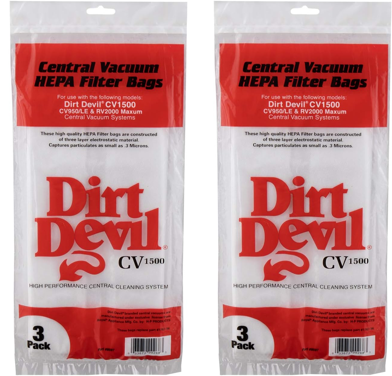 1-Gallon Size HEPA | Filter Bags for CV1500 Central Vacuum System
