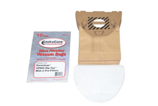 Paper Bag, :( Euroclean Hip-Vac 10Pk + 1 Filters D