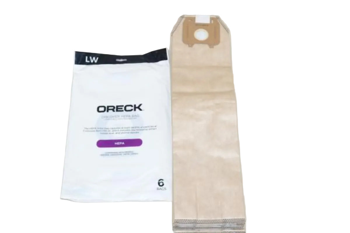 6 Oreck Hepa Odor Fighting Vacuum Bags For Oreck Magnesium & Discover Uprights UK30500, UK30500PC, LW100, LW1500