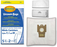 10 Miele F J M Allergen Canister Vacuum Bags + 4 Filters