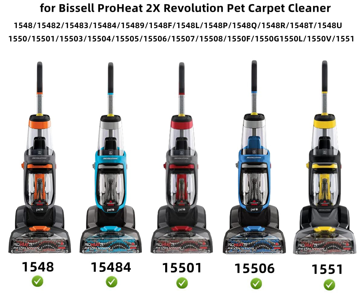Replacement Belt Set for Bissell ProHeat 2X Revolution Pet Carpet Cleaner Model 1548 1551 1551W 1550 Series, Replace Parts 1606419, 1606418 and 1606428