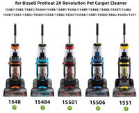 Replacement Belt Set for Bissell ProHeat 2X Revolution Pet Carpet Cleaner Model 1548 1551 1551W 1550 Series, Replace Parts 1606419, 1606418 and 1606428