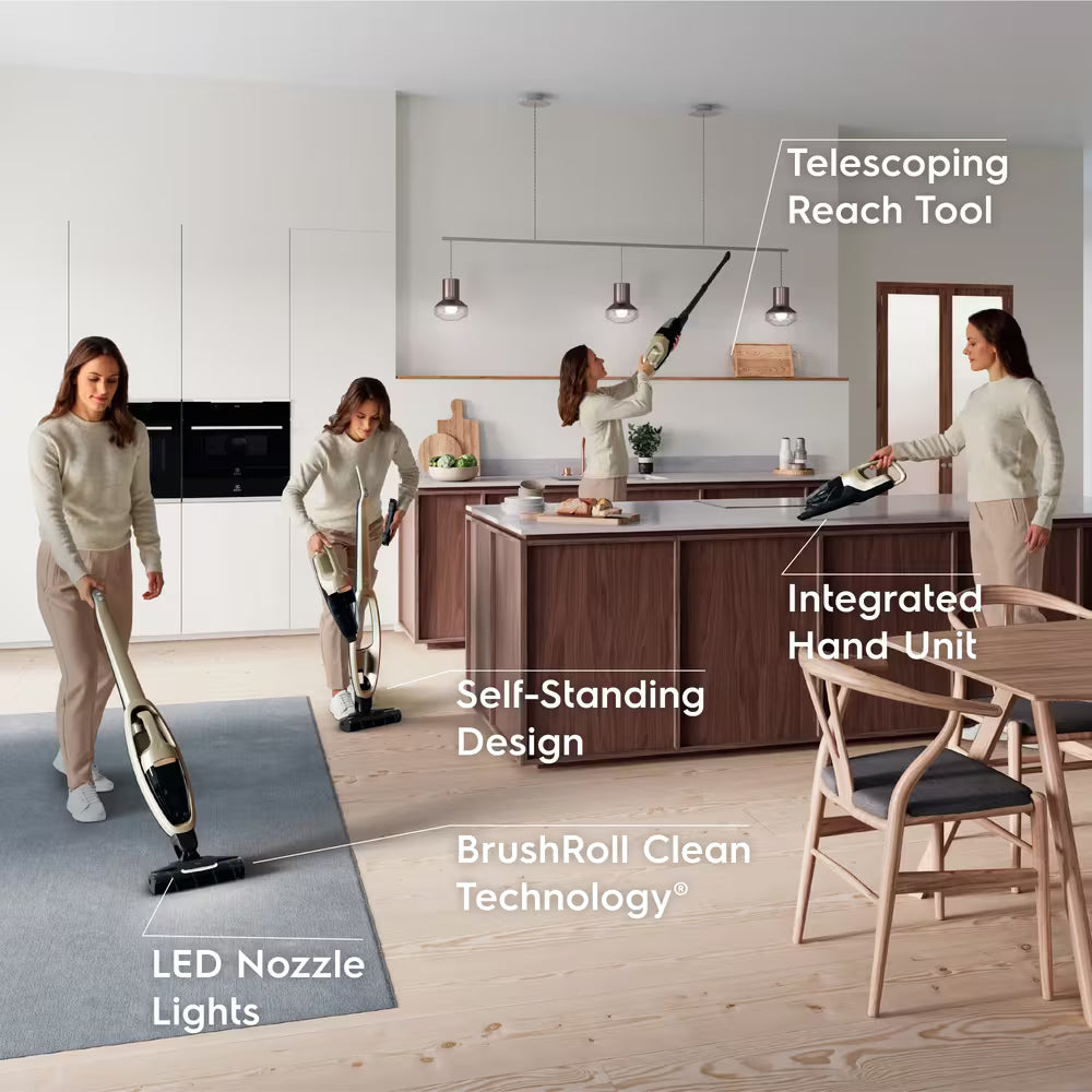 Electrolux WellQ7 EHVS35H2AQ Cordless 2-in-1 Stick Vacuum for Hard Floors, Soft Sand
