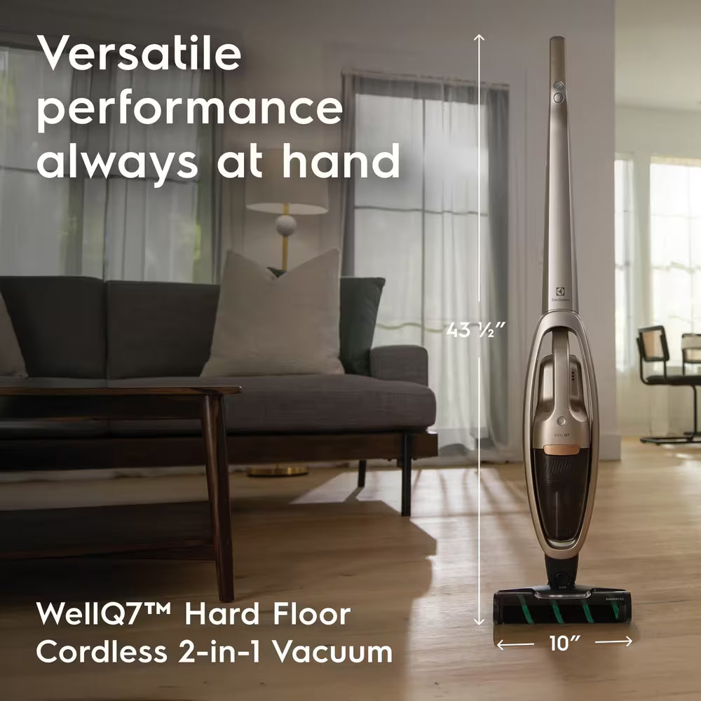 Electrolux WellQ7 EHVS35H2AQ Cordless 2-in-1 Stick Vacuum for Hard Floors, Soft Sand