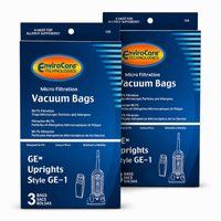 General Electric / Walmart GE-1 MicroLined Upright Vacuum Cleaner bags - 6 pack