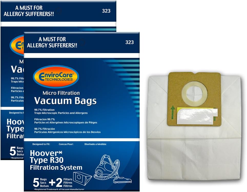 EnviroCare Replacement Micro Filtration Vacuum Cleaner Dust Bags made to fit Hoover R30 Canisters. 10 bags and 4 Filters
