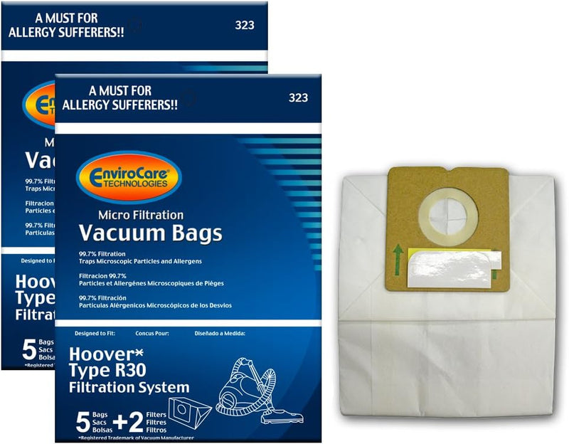 EnviroCare Replacement Micro Filtration Vacuum Cleaner Dust Bags made to fit Hoover R30 Canisters. 10 bags and 4 Filters

