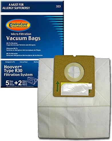 EnviroCare Replacement Micro Filtration Vacuum Cleaner Dust Bags Designed to Fit Hoover R30 Canisters. 5 bags and 2 Filters
