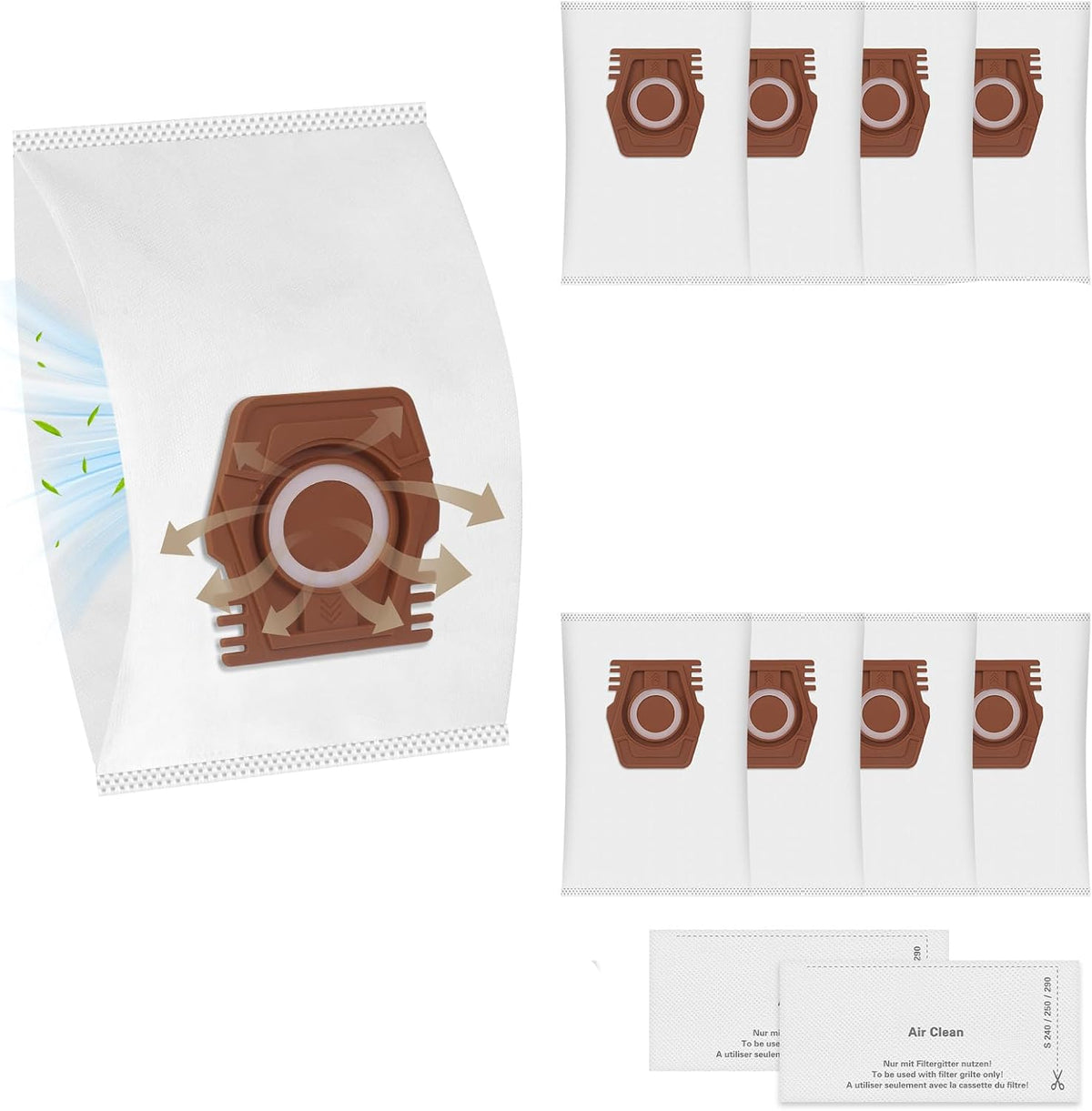 Type CO Vacuum Cleaner Bag Compatible with Miele Guard M1 Canister Vacuum, 8 Bags and 2 Filters #MLECORL