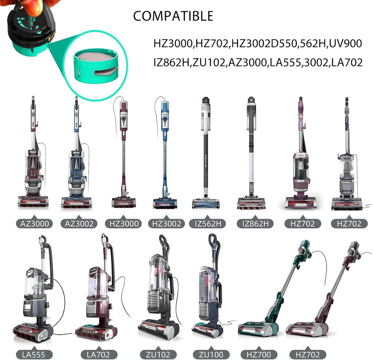 6 Odor-Neutralizer Replacement Cartridges for Shark IZ862H AZ3000 AZ3002 HZ3000 HZ3002 IZ562H ZD550 Vacuum, Replaces 268ZQ3000