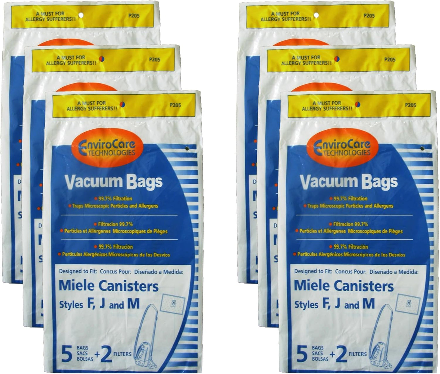 EnviroCare Replacement Allergen Vacuum Cleaner Dust Bags made to fit Miele Canisters Style F J M 30 pack with 12 Filters by EnviroCare