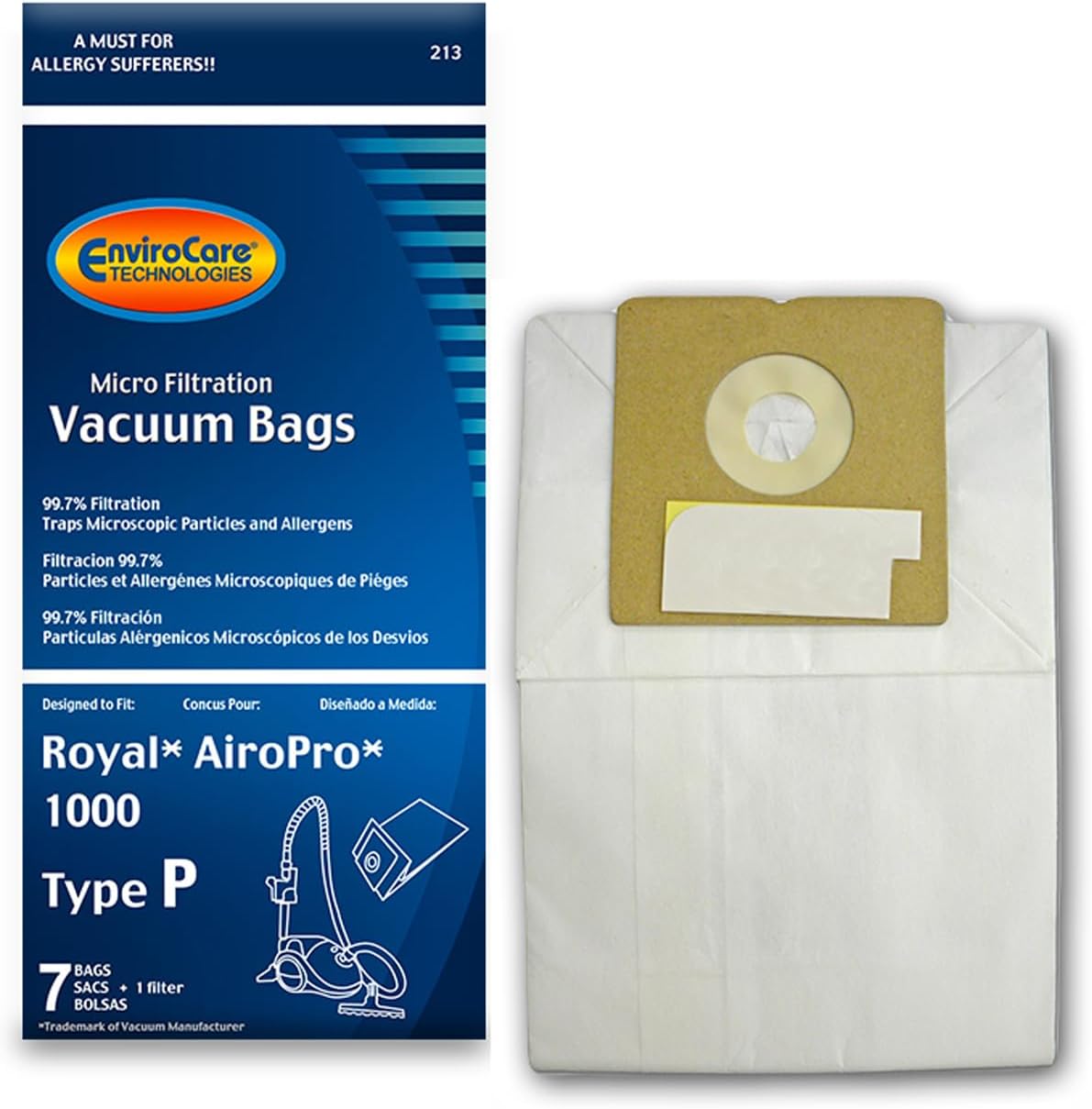 PAPER BAGS-ROYAL,P,7+1PK,MICRO,ENV,CANISTER,REPL
RY1000