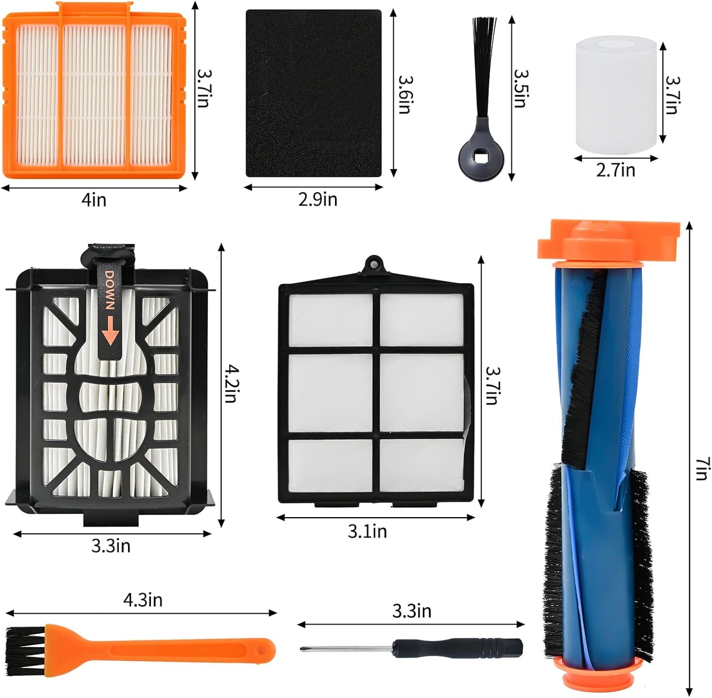 Replacement Kit for Shark Robotic Vacuum Cleaner for Shark AI AV2501AE RV2502AE RV2610WA AV2501S RV2520 AOUS AV2510 AOUS AV2511AE etc