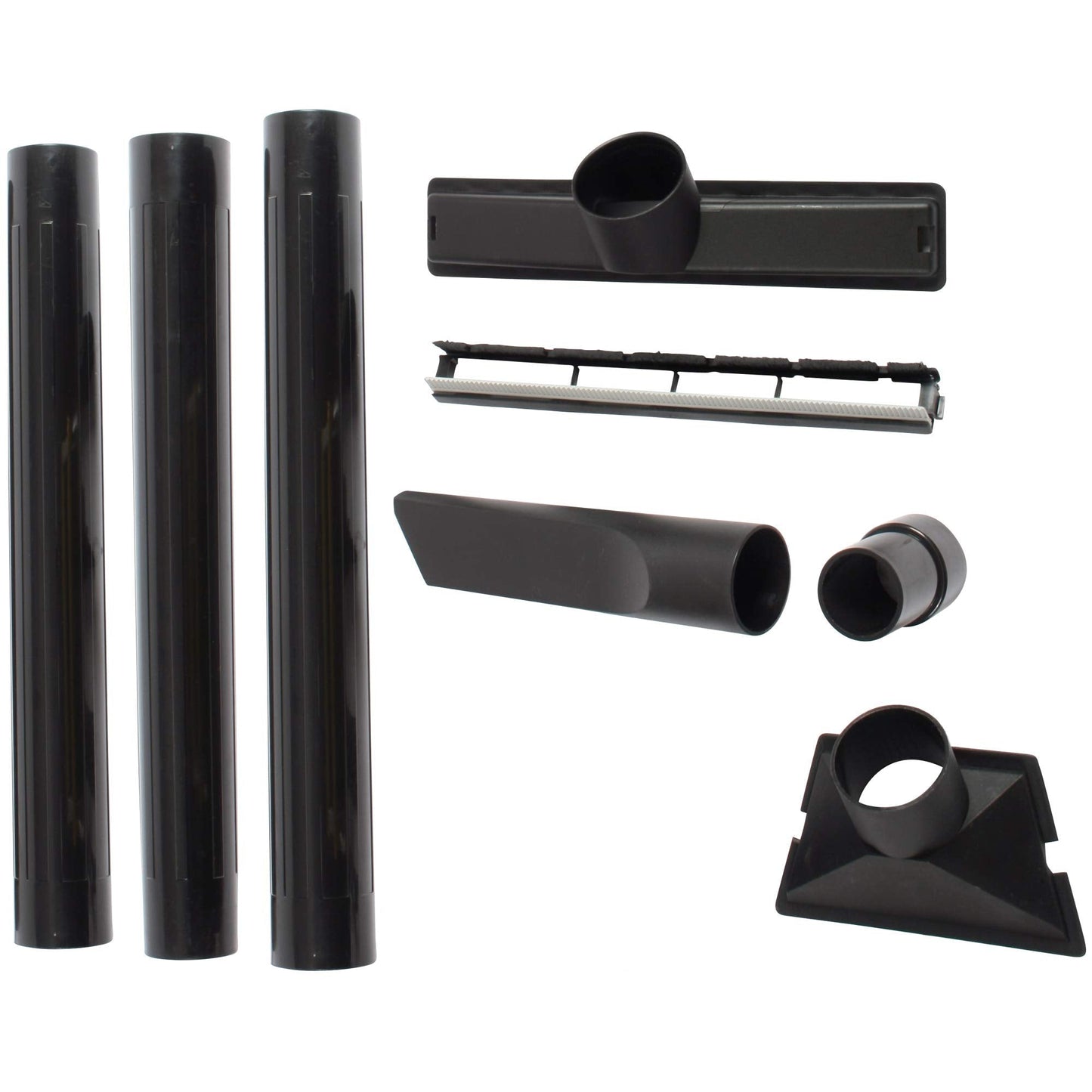 Replacement 2.5" Diameter Multi-Brand Shop Vac Style Wet/Dry Vacuum Attachment Kit, Black