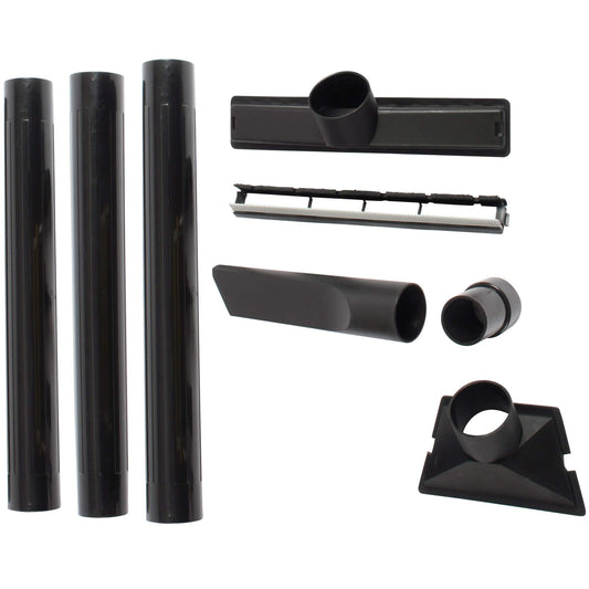 Replacement 2.5" Diameter Multi-Brand Shop Vac Style Wet/Dry Vacuum Attachment Kit, Black