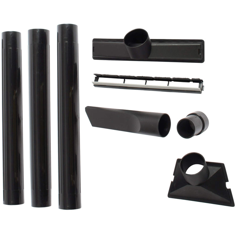 Replacement 2.5" Diameter Multi-Brand Shop Vac Style Wet/Dry Vacuum Attachment Kit, Black
