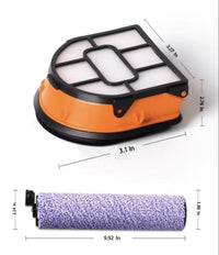 Replacement Kit for Shark WDB1F2 Antimicrobial Brushroll & 2-Pack Filter