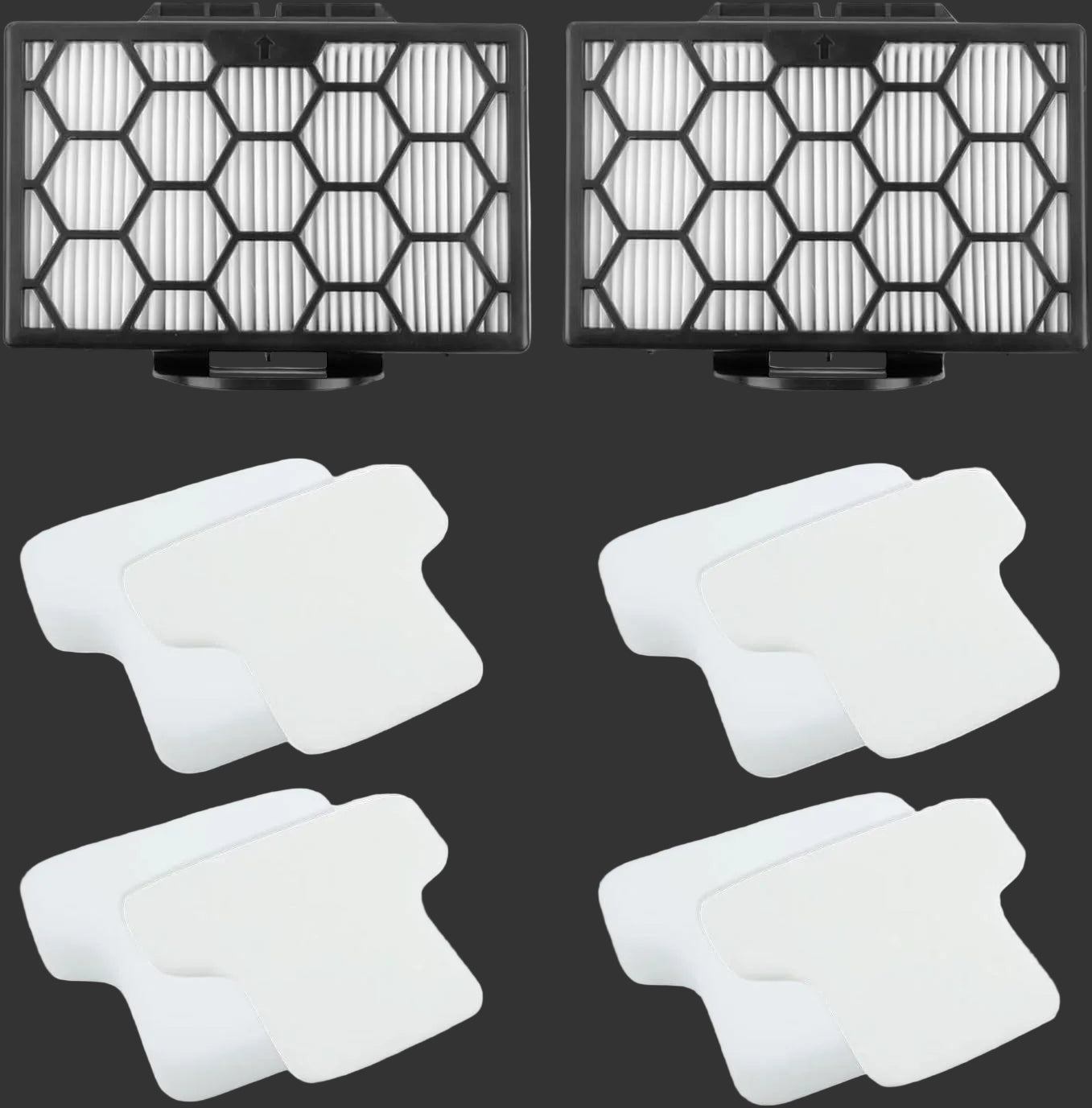 Filter Set Compatible with Shark Canister Vacuum Models CV101 CV101C CZ350C CZ351 CZ351C CZ355 CZ2001 CZ2001C Part # XHPCZ350 & XFFKCZ350 (2 Hepa & 4 Foam Sets)