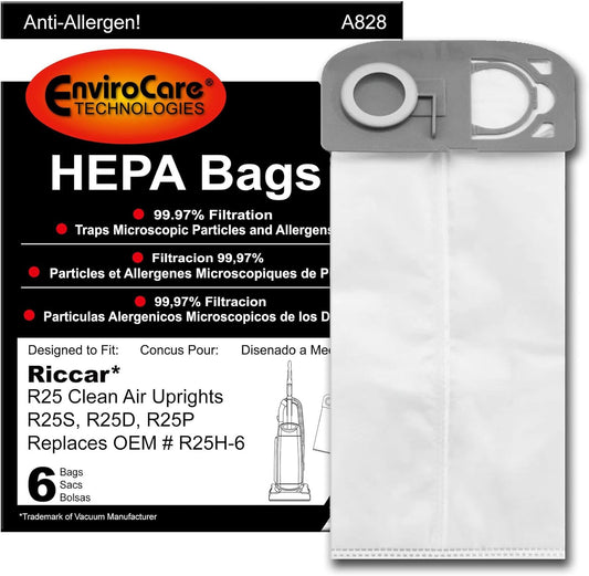 PAPER BAGS,6PK-RICCAR R25 SERIES UPRIGHT,HEPA