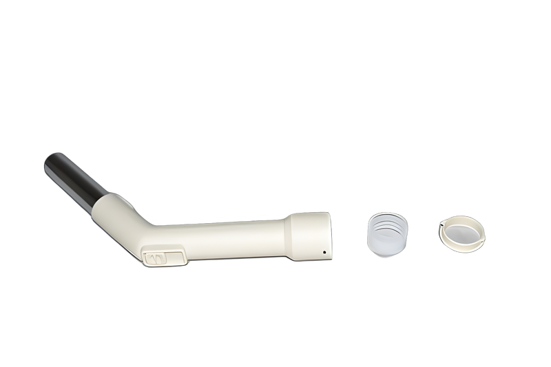 Fit All, Residential Curved Hose End 1 1/4'' Metal W/repair Kit/white Vacuum #32-1395-94