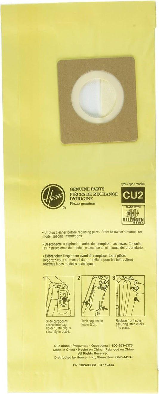 Hoover Commercial AH10243 Upright Bags for HushTone, Allergen Filtration (Pack of 10