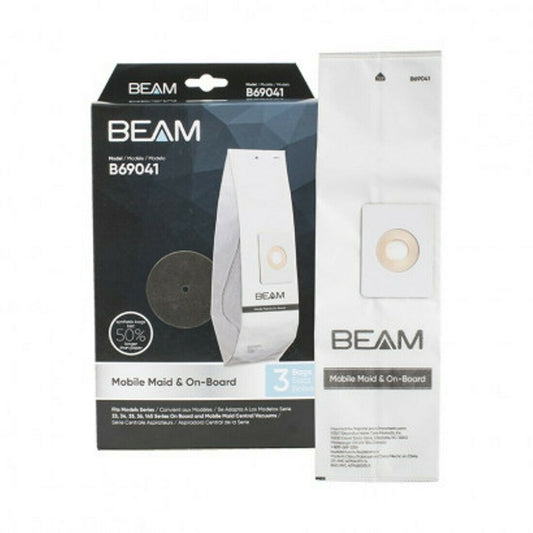 3 Vacuum Bags + 1 Filter, GENUINE BEAM for ON-BOARD VACS, Part 110041, B69041-6
