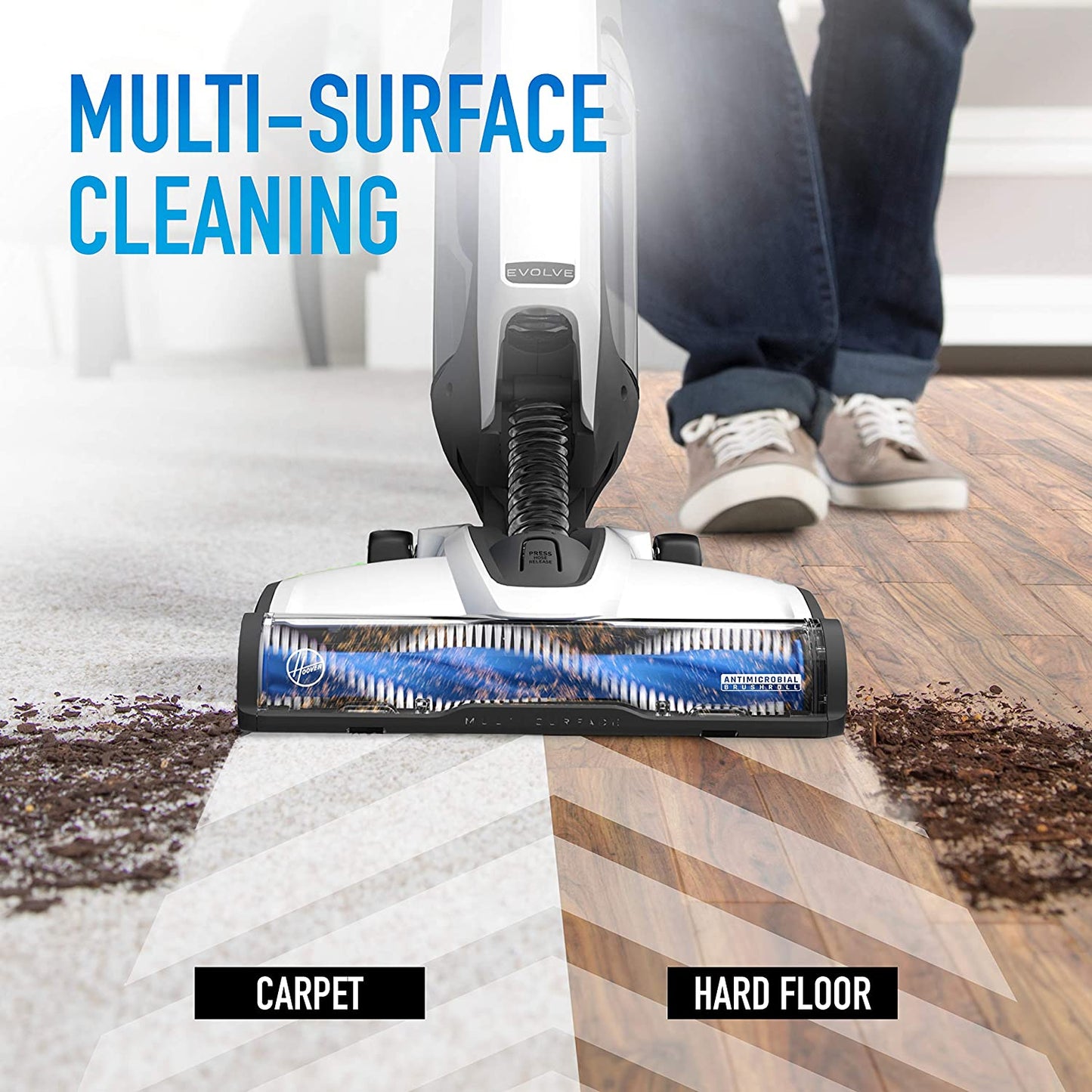 Hoover ONEPWR Evolve Pet Cordless Small Upright Vacuum Cleaner, Lightweight Stick Vac, For Carpet and Hard Floor, BH53420V