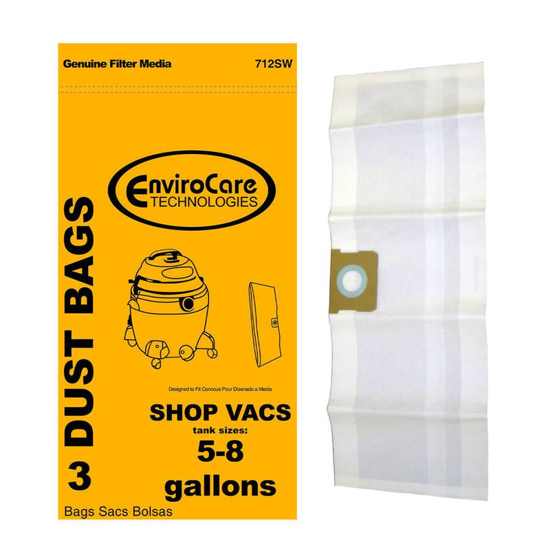 Shop Vac 5 Gallon Wet Dry Paper Bags 3pk #712SW