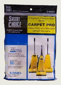 Carpet Pro 06.153 / FB06153 /  Upright Vacuum Bags for CPU Uprights- Genuine -3 pack