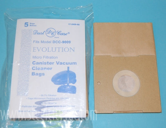 Dust Care DCC9009 / DCC358 Micron Vacuum Bags - Genuine -  5 pack