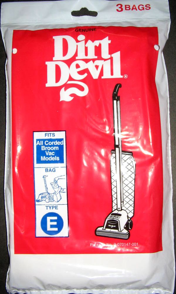 Royal/Dirt Devil 3-070147-001 Type E Vacuum Cleaner Bags - Genuine - 3 Pack
