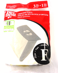 Dirt Devil 3 Pack Type F Allergen Bags with 1 Micro Filter for Canister Vacuums