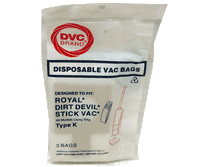 Dirt Devil Type K Vacuum Bags - Generic - 3 pack