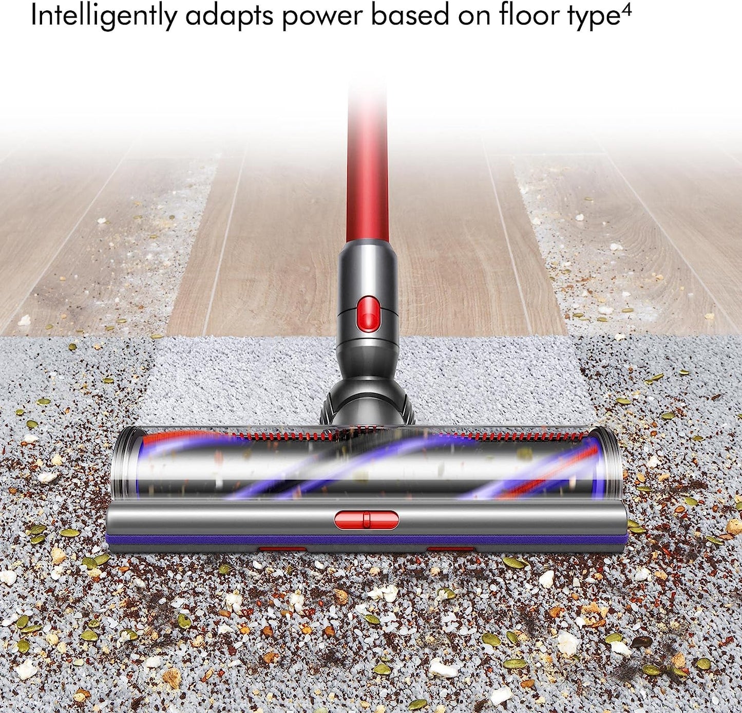 Dyson Outsize Cordless Vacuum Cleaner, Nickel/Red, Extra Large Bin & Wider Head, 447922-01
