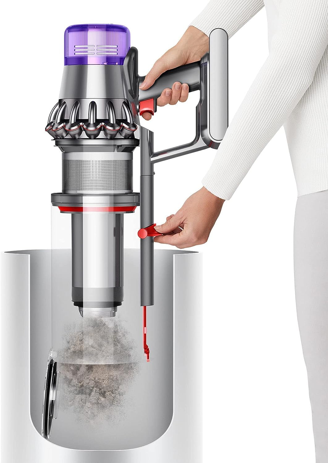Dyson Outsize Cordless Vacuum Cleaner, Nickel/Red, Extra Large Bin & Wider Head, 447922-01