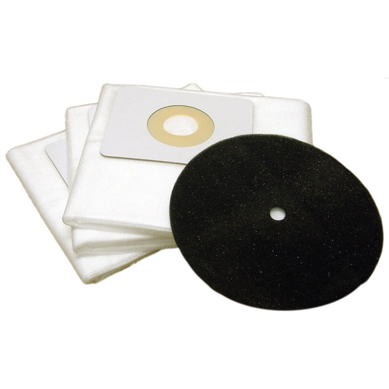 Beam Central Vac 3 Gallon Paper Bags for On-Board and Mobile Maid # 110041, B69041 - 3 Pack plus 1 Filter