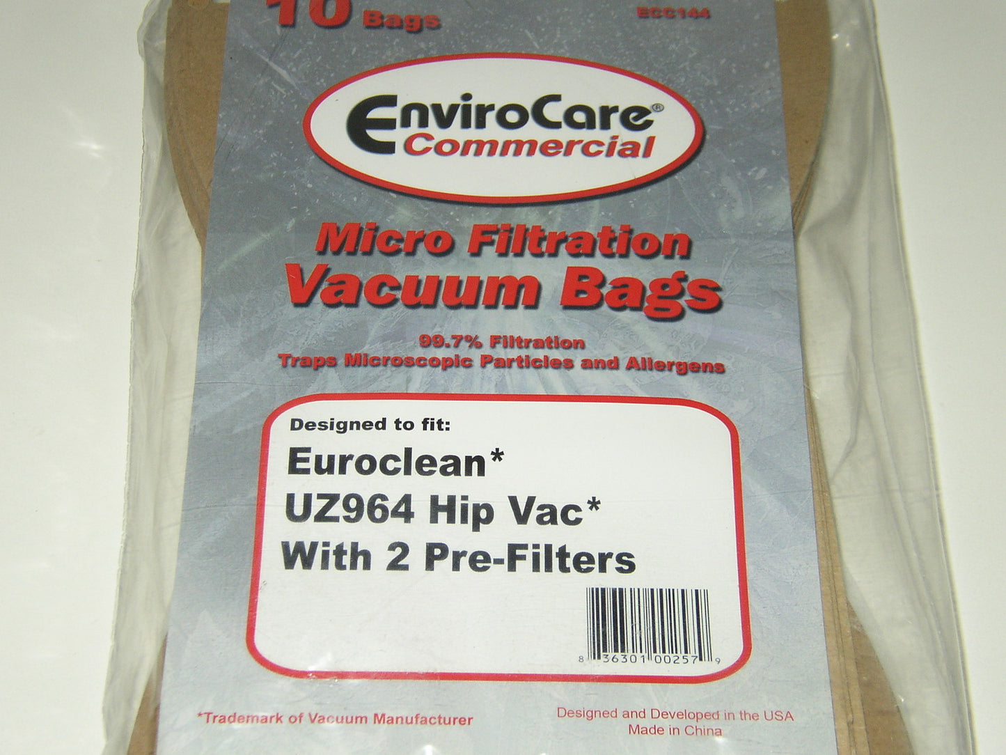 Euroclean Hip Vac UZ964 Commercial Vacuum Cleaner Bags #ECC144 - Generic - 10 pack