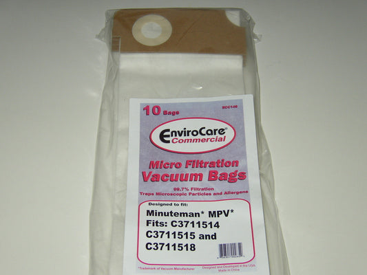 Minuteman MVP C3711514 Commercial Vacuum Cleaner HEPA Bags # ECC149, 370320pkg - Generic - 5/pack