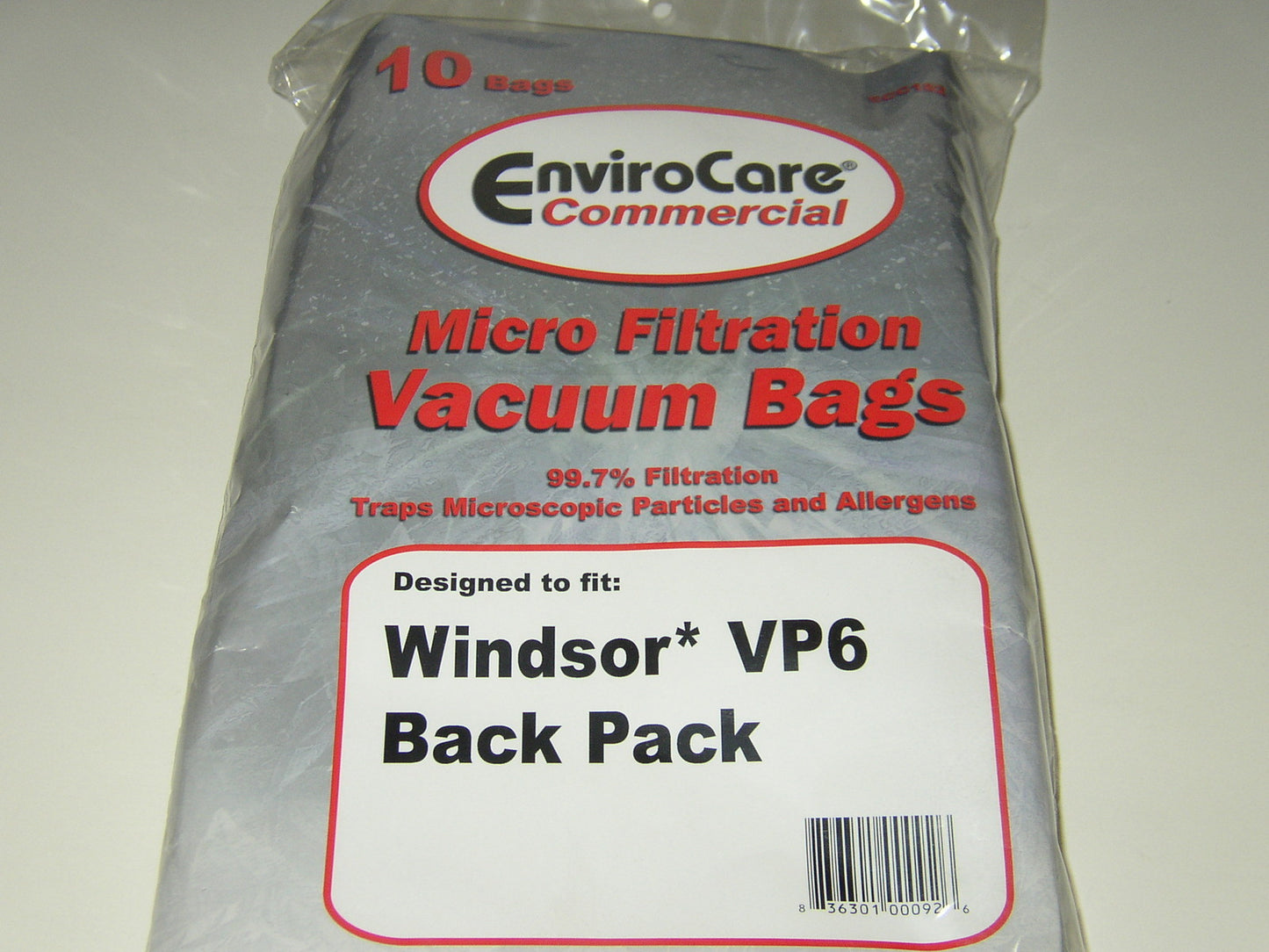 Windsor Commercial VP6 Back Pack Vacuum Cleaner Bags 68075, 9.840-598.0 - 10/pk