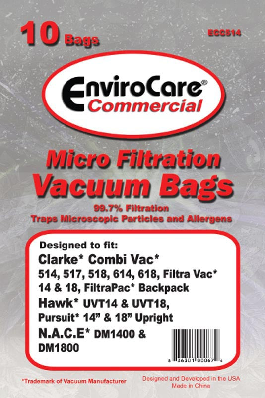 Clarke Combi Vac Commercial Vacuum Cleaner Bags #ECC514 - 10 pack