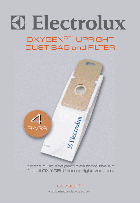 Electrolux EL205B Oxygen 3 /OXY3 / Precision Upright Vacuum Bags - 4 bags + 1 Filter
