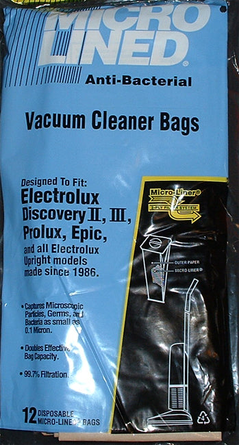 Electrolux Style U Micro Filtration Anti-Bacterial Vacuum Cleaner Bags for Epic, Prolux, Advantage, Regency, Discovery, Genesis, Lux Uprights - 10 pack