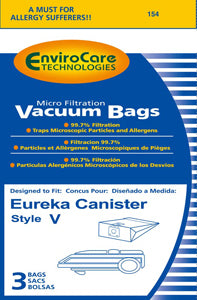 Eureka V Canister Micro-Filtration Vacuum Bags 52358A, 57698A - Generic - 3 pack