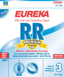 Eureka RR Filteraire Vacuum Bags 61115A / 61115B - Genuine - 3 Pack