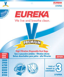 Eureka Style V Vacuum Bags 57698A, 52358A - Genuine - 3 Pack