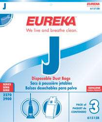 Eureka J Vacuum Bags 61515A, 61515B, 61515C - Genuine - 3 Pack