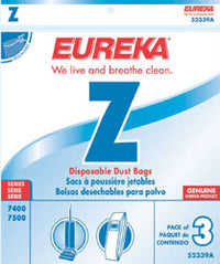 Eureka Z Vacuum Bags 52339A- Genuine  - 3 Pack