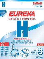 Eureka H Vacuum Bags 52323A - Genuine - 3 Pack
